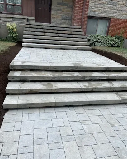 Escalier et palier en pavé uni
